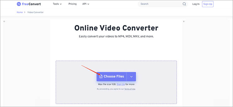 使用FreeConvert步骤一